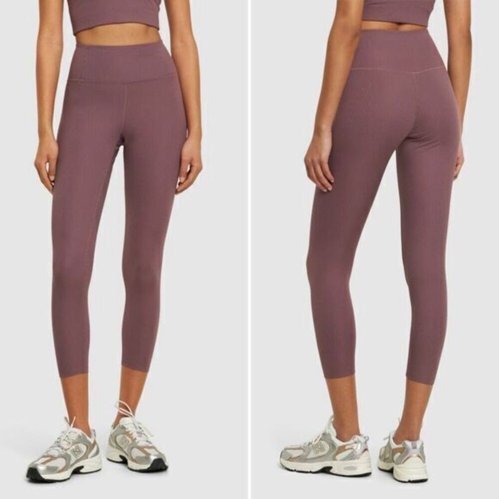 Girlfriend Collective NWT Ribbed High Rise 7/8 Leggings in Pewter Size 4XL